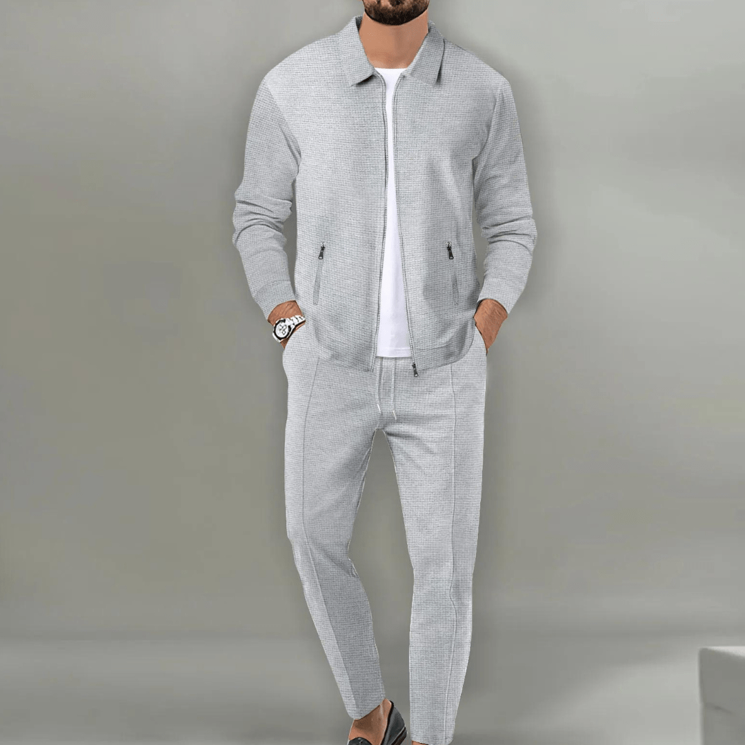 Costume Homme Beige Détente à Fermeture Éclair