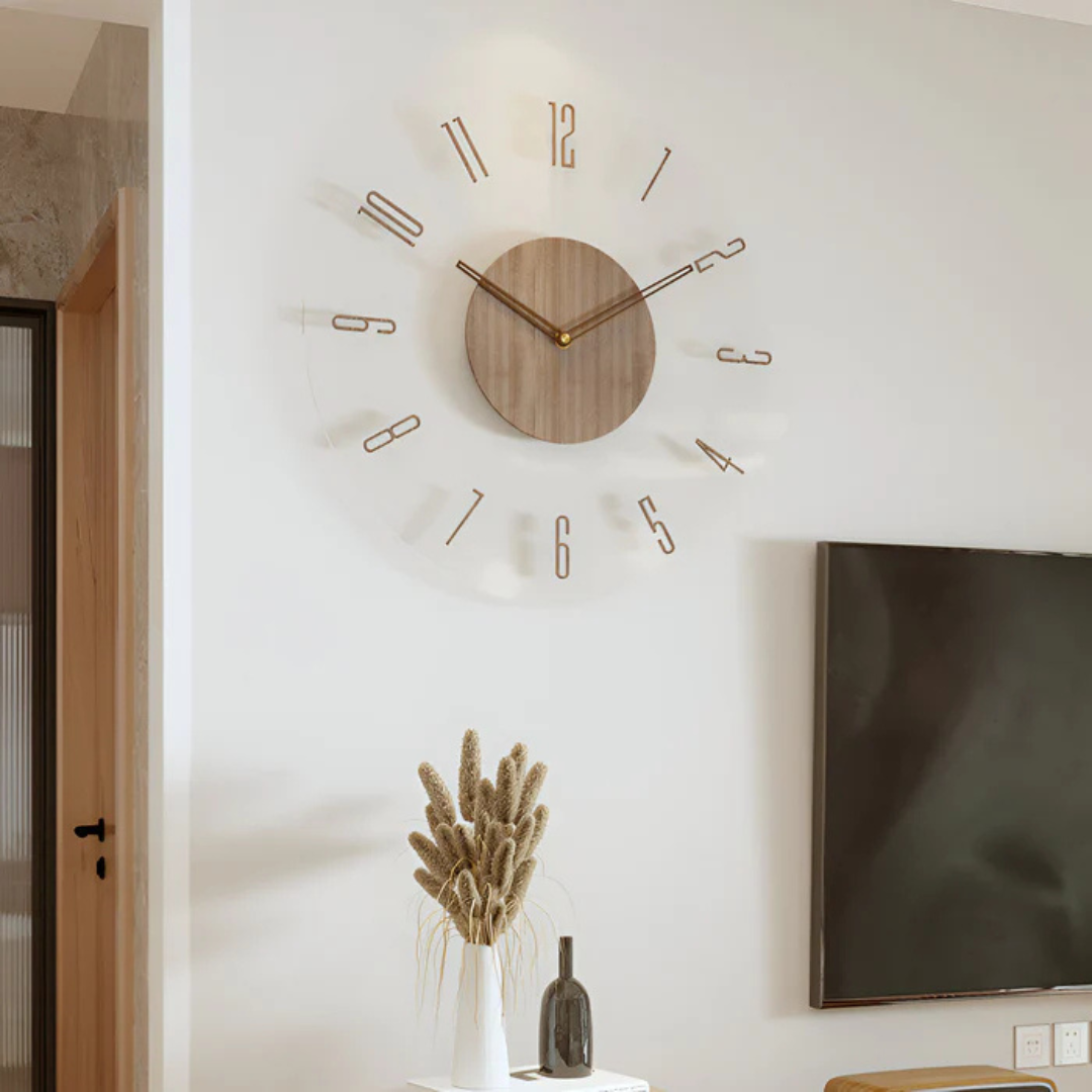 Cadran mural en bois tendance contemporaine