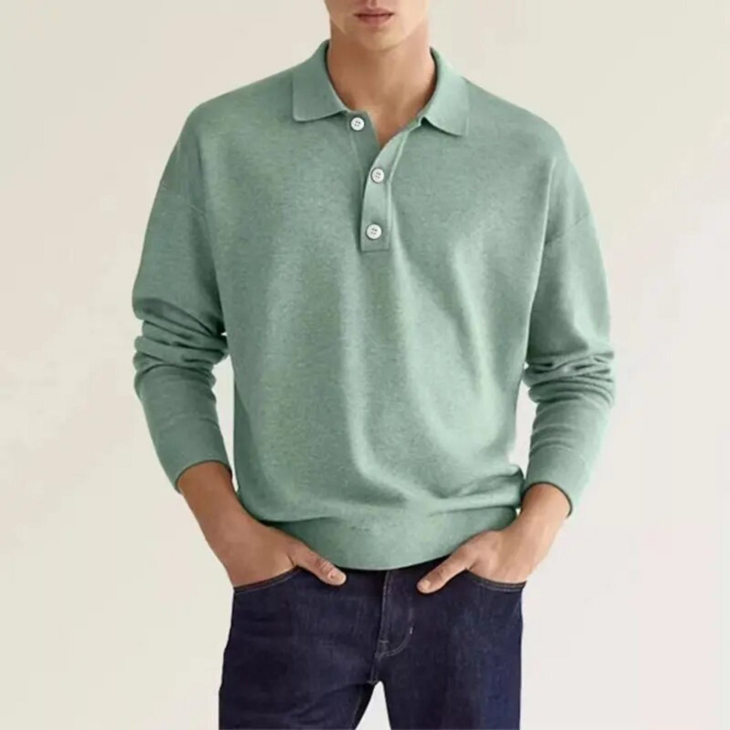 Polo Classique Manches Longues Homme Élégant