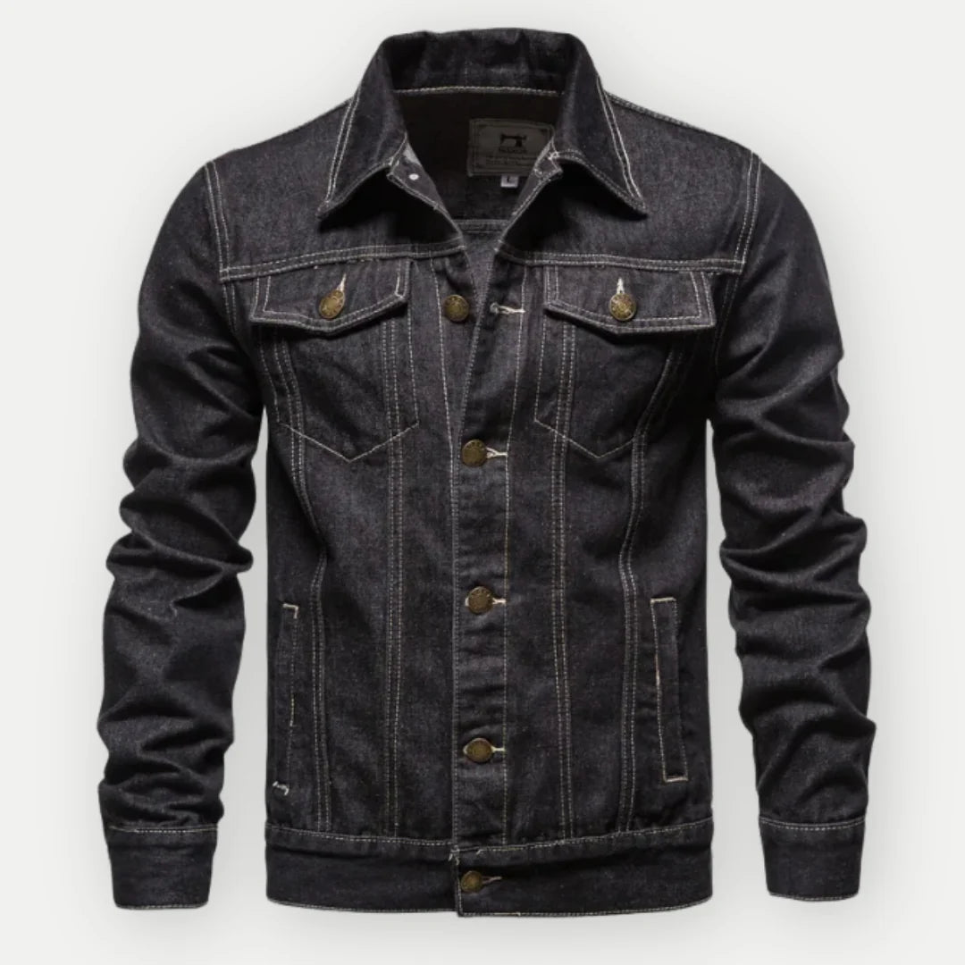 Veste Denim Homme Élégante – Jean Classique avec Fermeture Boutons et Poches Pratiques - LuxeStyle