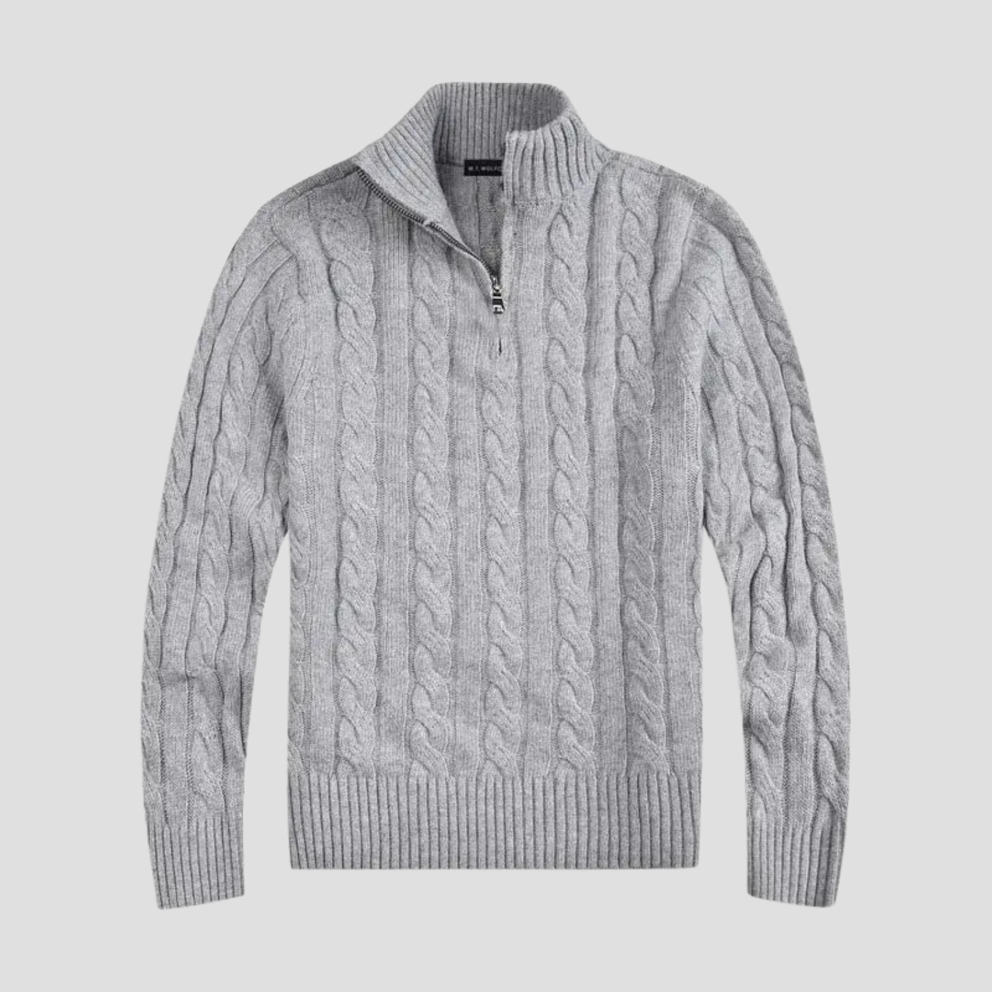 Pull en laine mélangeé gris anthracite pour homme sportif - LuxeStyle