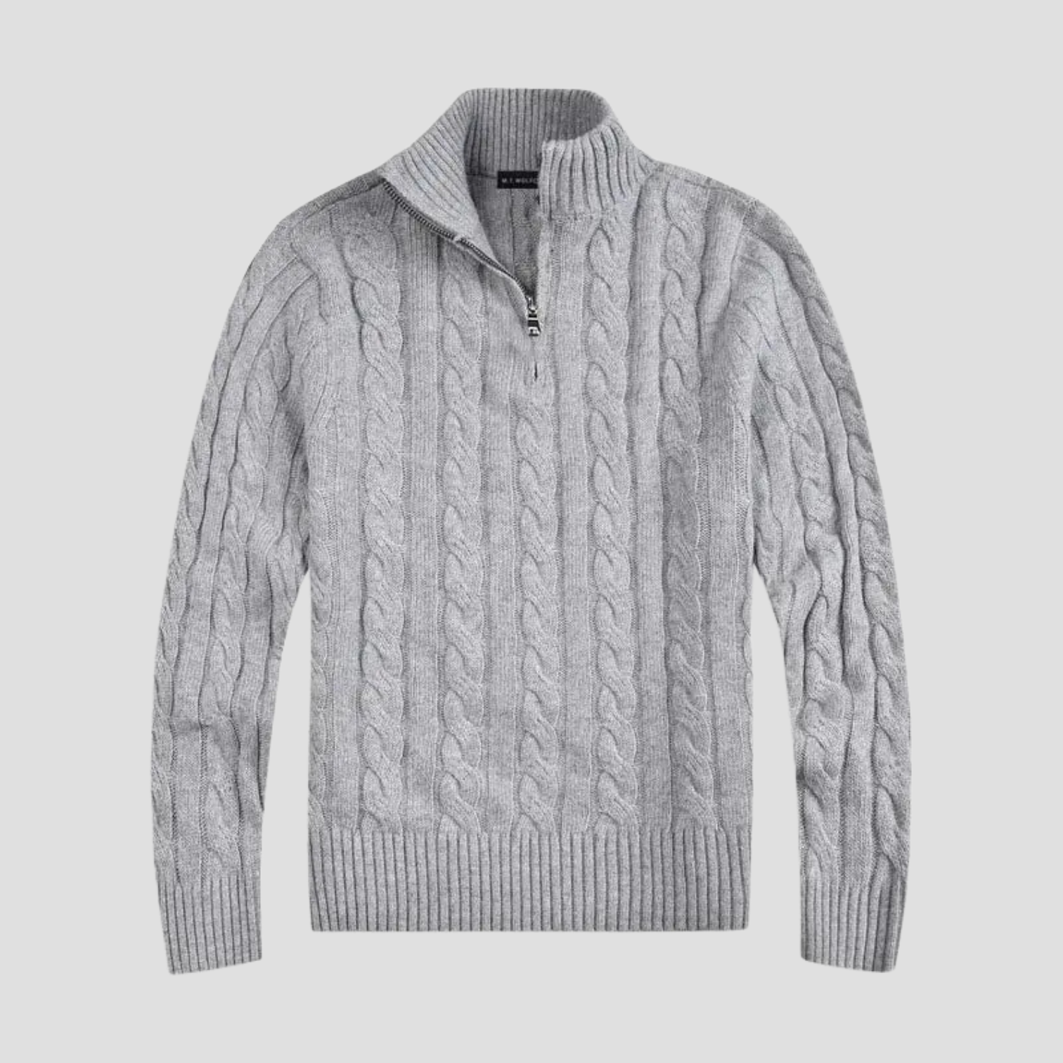 Pull en laine mélangeé gris anthracite pour homme sportif - LuxeStyle