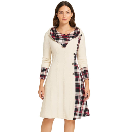 Veste Hiver Élégante à Capuche Rayée - LuxeStyle