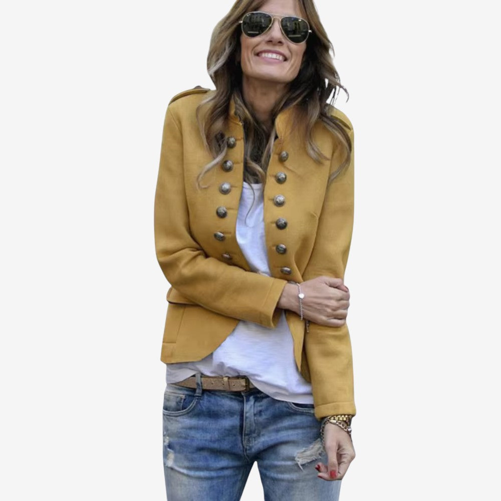Veste Femme Hiver avec Poches et Fermeture Boutons