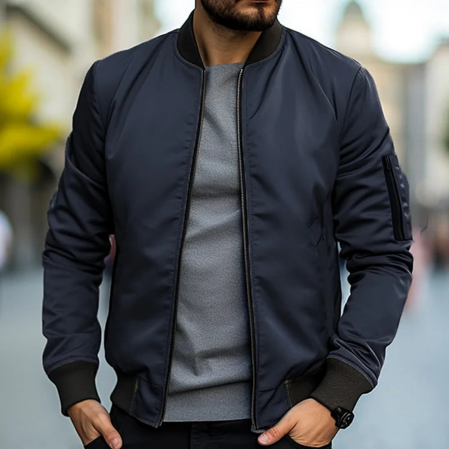 Veste Homme Streetwear Col Montant