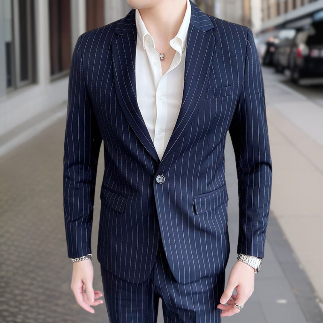 Costume Mariage Homme Élégant Rayé