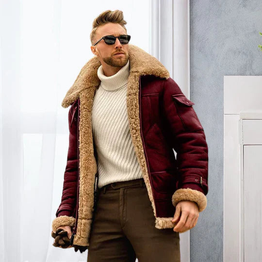 Veste Cuir Homme Hiver – Élégante et Chaude avec Doublure Fourrée - LuxeStyle