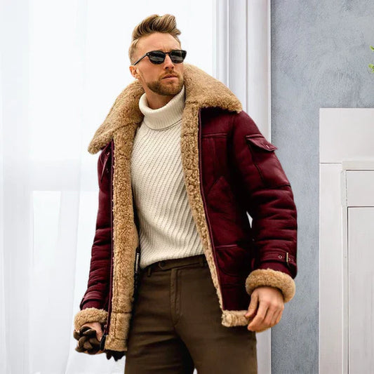 Veste Cuir Homme Hiver – Élégante et Chaude avec Doublure Fourrée - LuxeStyle