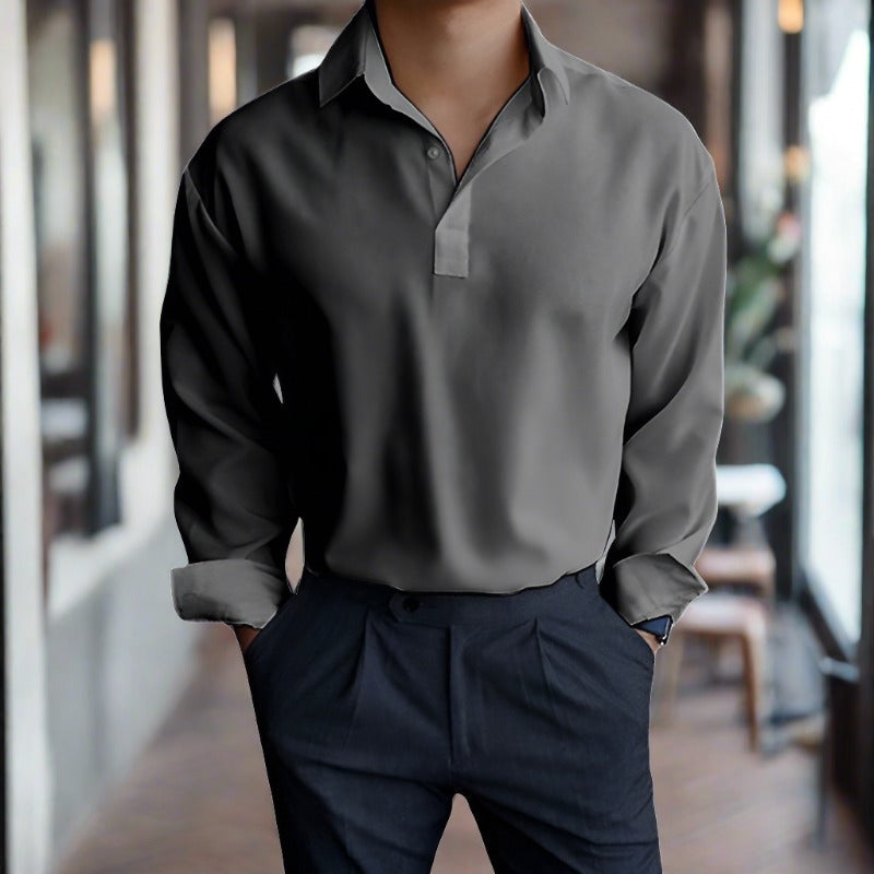 Polo Homme Classique à Manches Longues pour Tous Les Jours