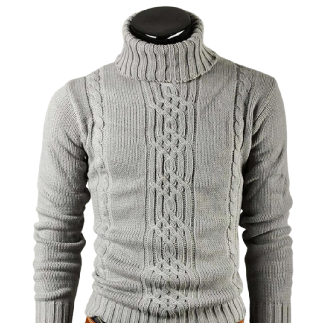 Pull Hiver Élégant Col Roulé Homme