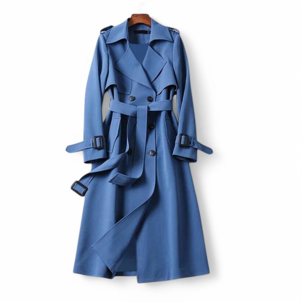 Trench-coat élégant de couleur unie pour femmes - léger à mi-hauteur