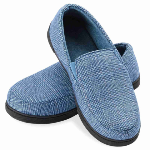 Mocassins douillets en tartan pour homme