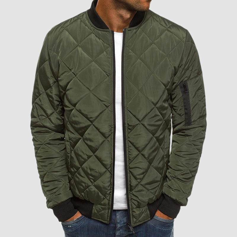 Veste Homme Élégante à Carreaux - Légère et Chaude avec Fermeture Éclair