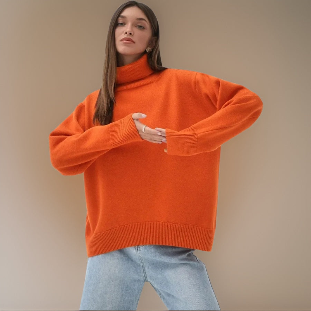 Pull Col Roulé Chic Féminin Hiver