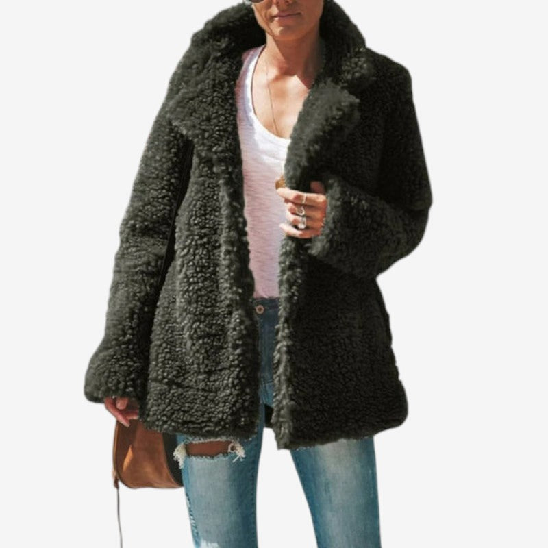 Veste Hiver Élégante avec Capuche et Fermeture Éclair