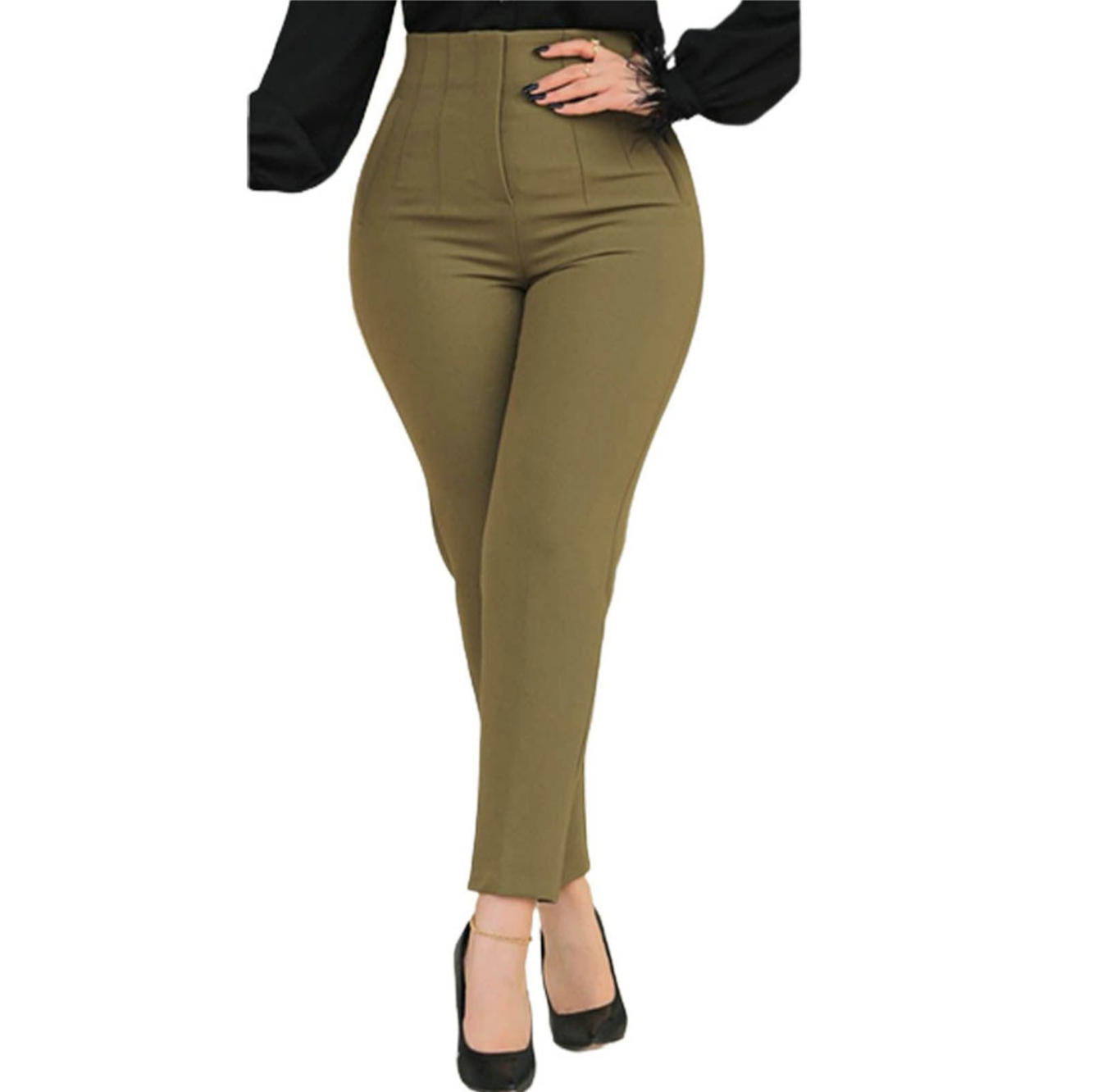 Pantalon Femme Haute Taille Élégant