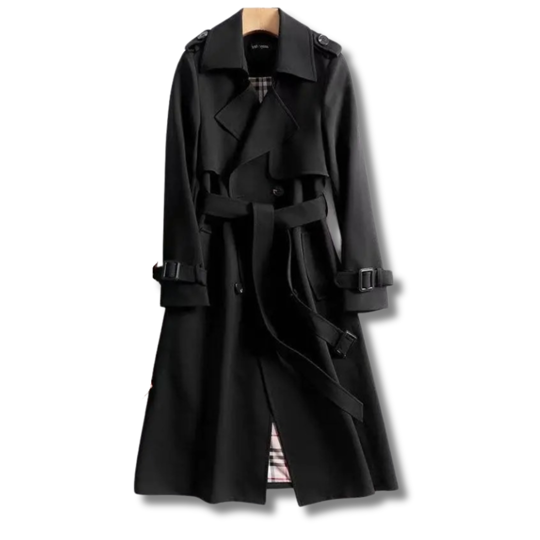 Manteau classique femme en beige élastiqué