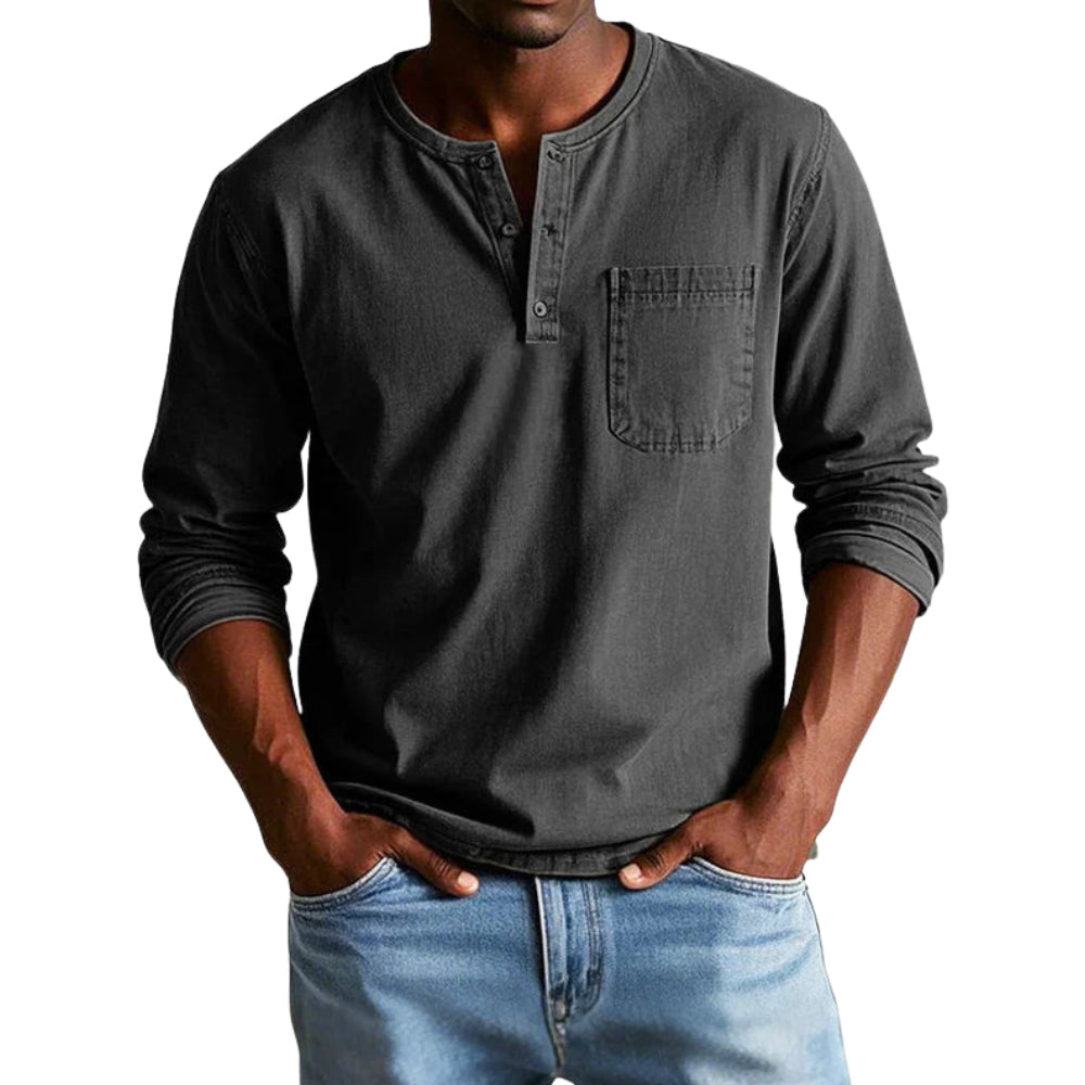 Chemise Classique Col Rond Manches Longues
