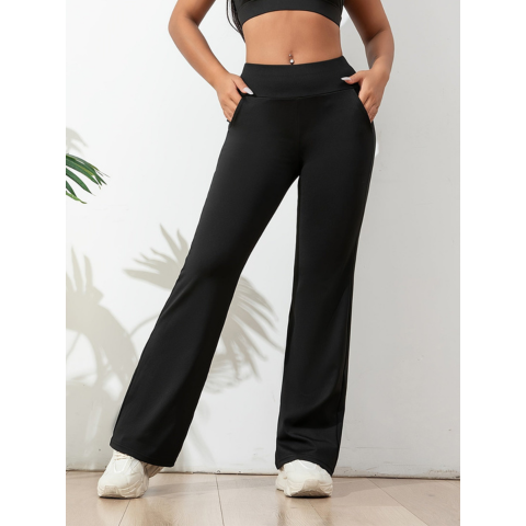 Leggings larges femme taille haute confort