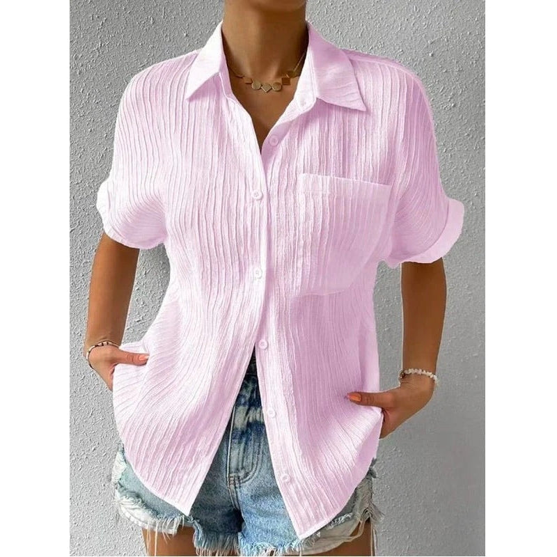 Chemise Femme Élégante Manches Courtes