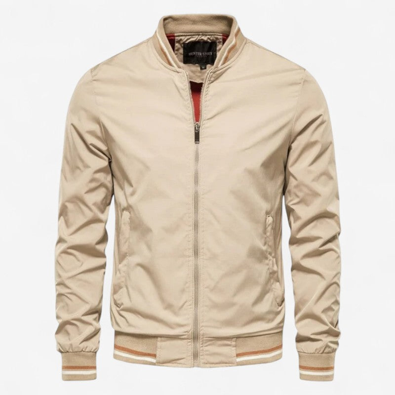 Veste Bomber Élégante Zippée avec Pochettes Côtelées - LuxeStyle