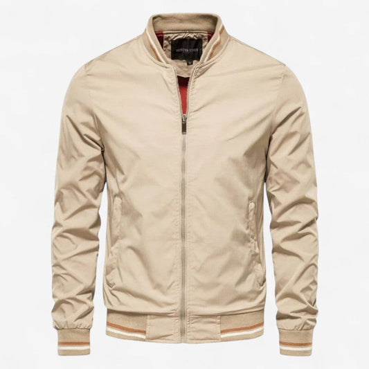 Veste Bomber Élégante Zippée avec Pochettes Côtelées - LuxeStyle