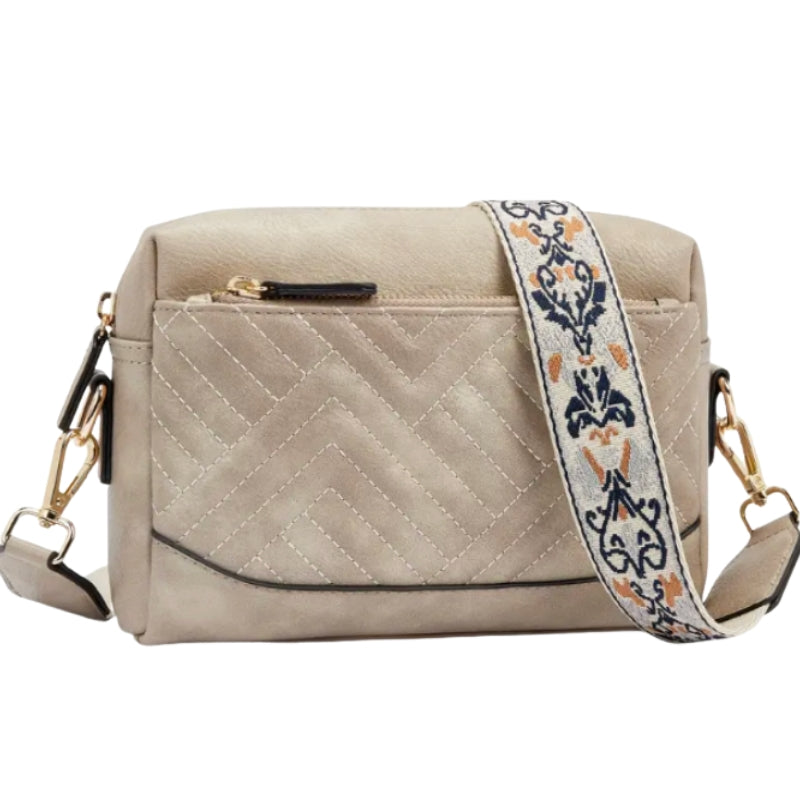 Sac à main femme élégant avec poignée ajustable et poches zippées