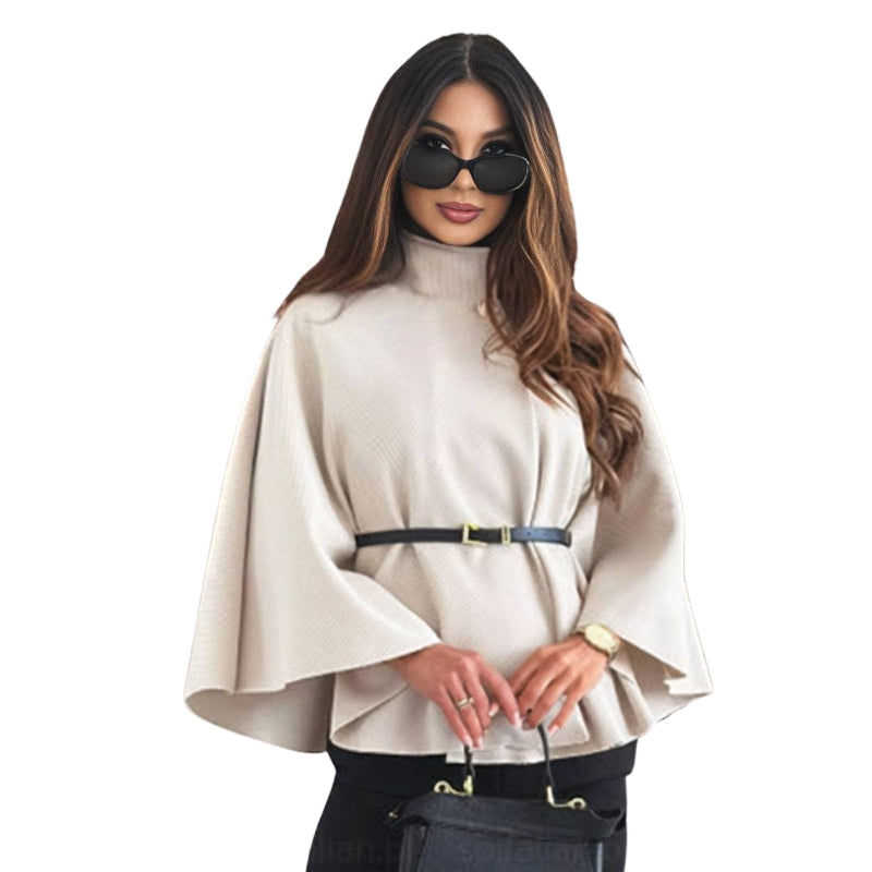 Blouson Élégant à Manches Amples avec Ceinture Réglable