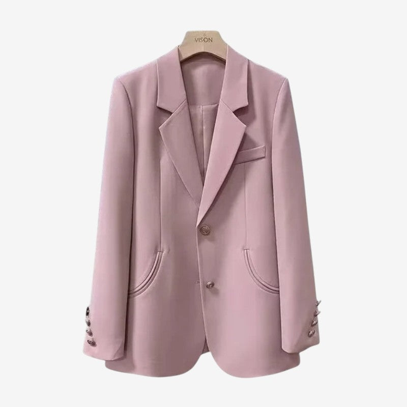 Blazer Élégant Manches Longues Col Chemise