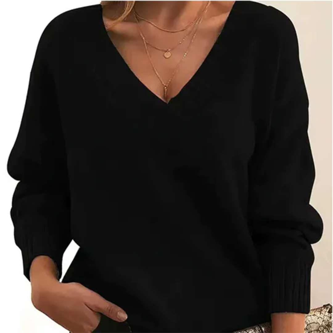 Pull Femme Hiver Col V Décontracté