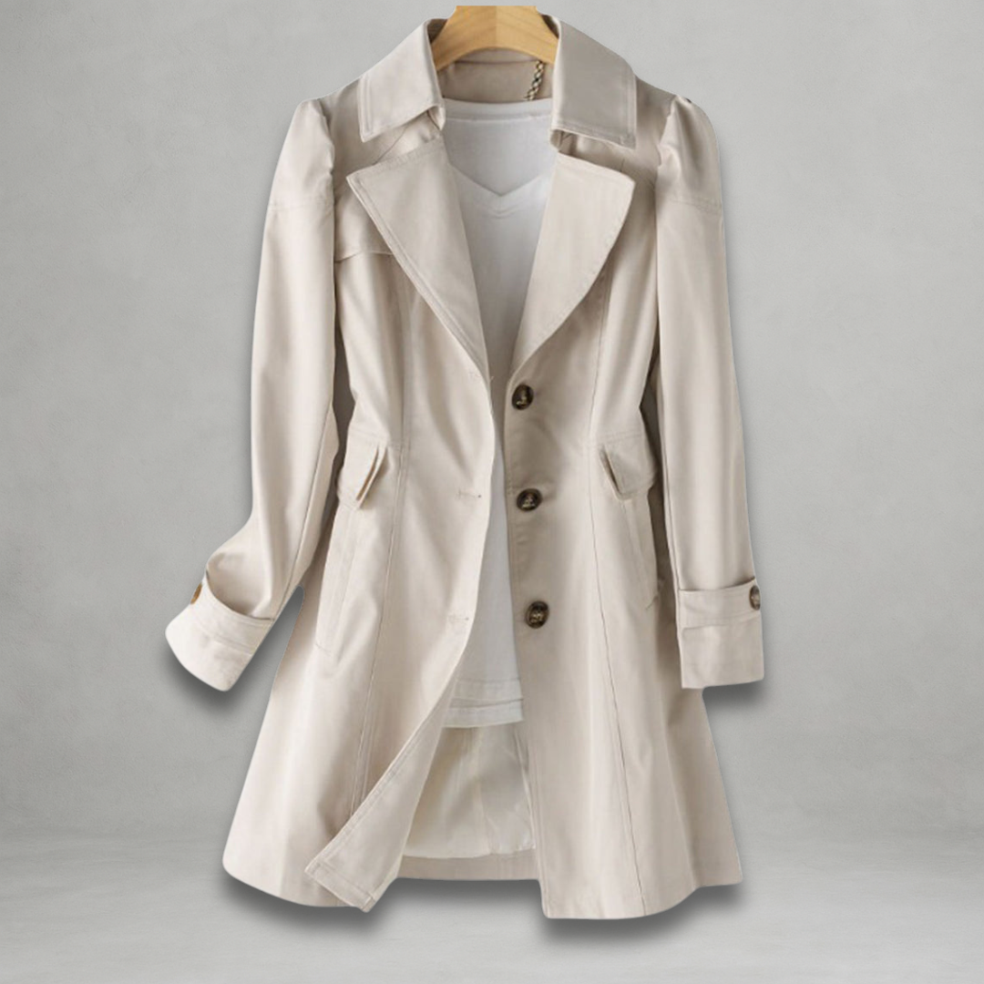 Manteau Trench Élégant Femme Beige Classique