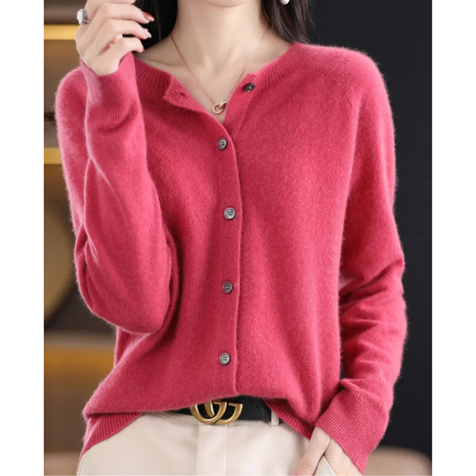 Cardigan Femme Chic – Gilet en Laine Mérinos Douce & Cachemire Confortable - LuxeStyle