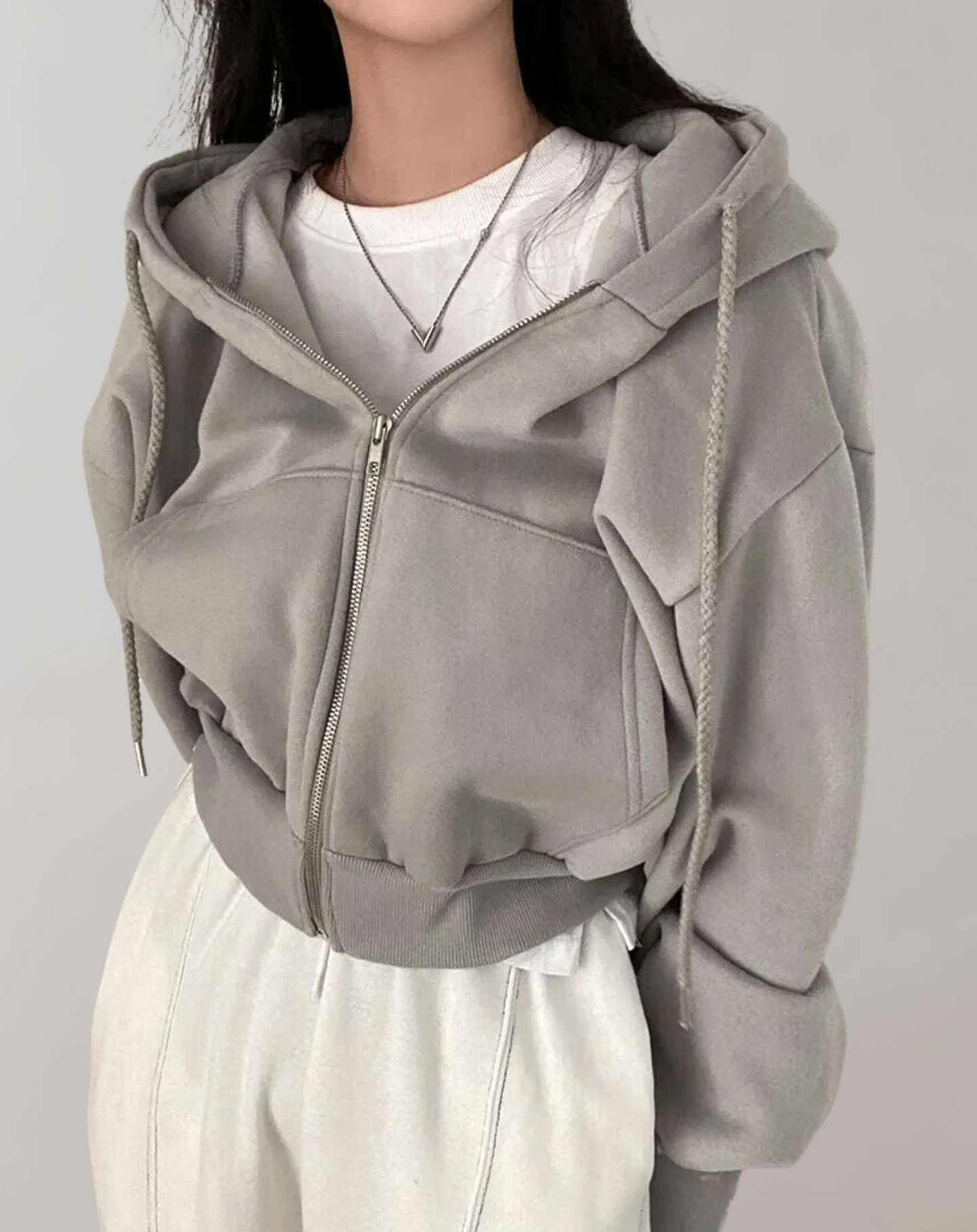 Sweat à Capuche Élégant pour Femme avec Cordon de Serrage