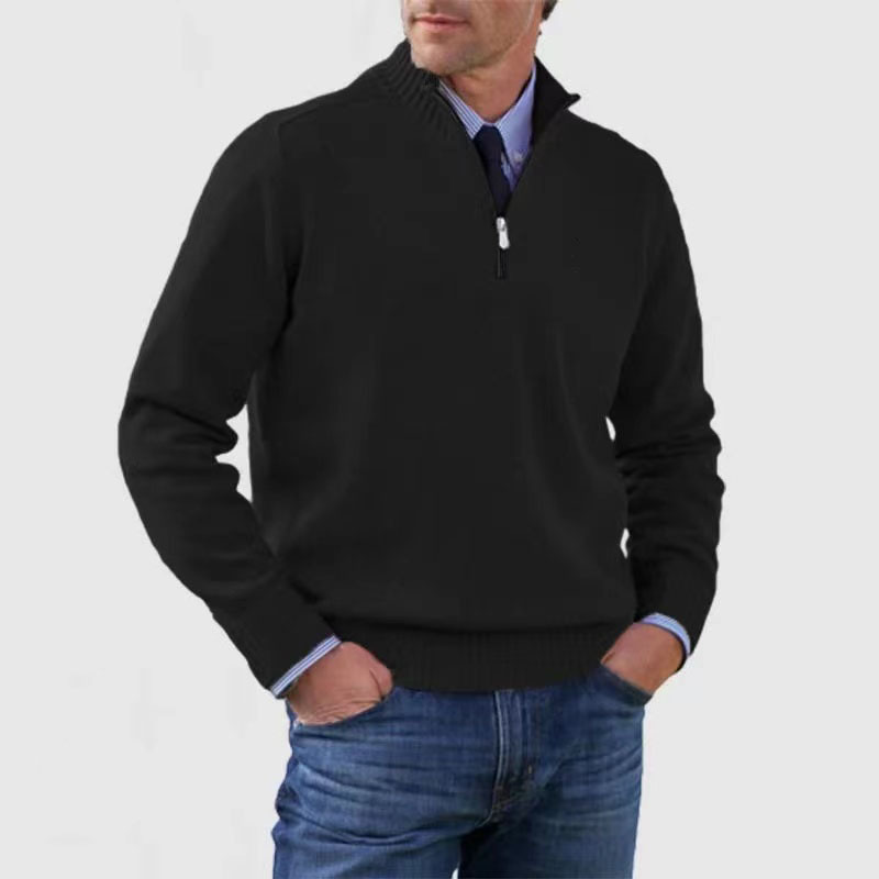 Pull Homme Rouge Doux à Fermeture Éclair