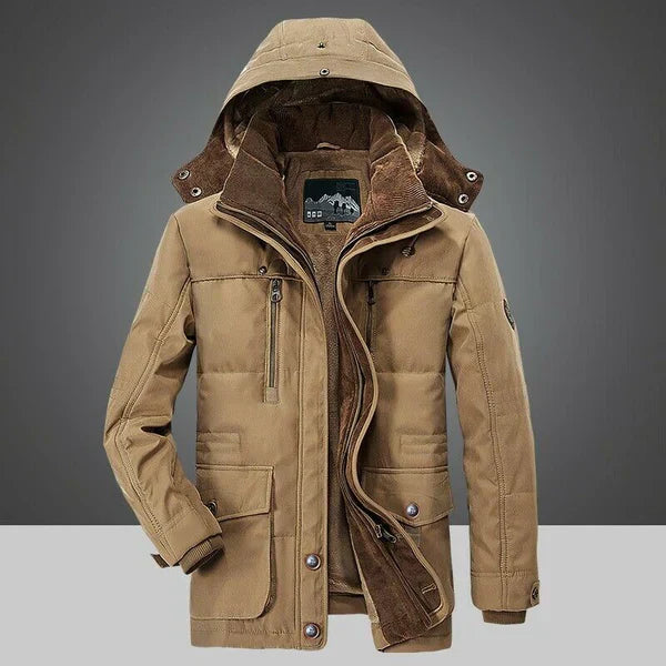 Parka Homme Hiver Doublé Polaire Bleu Marine