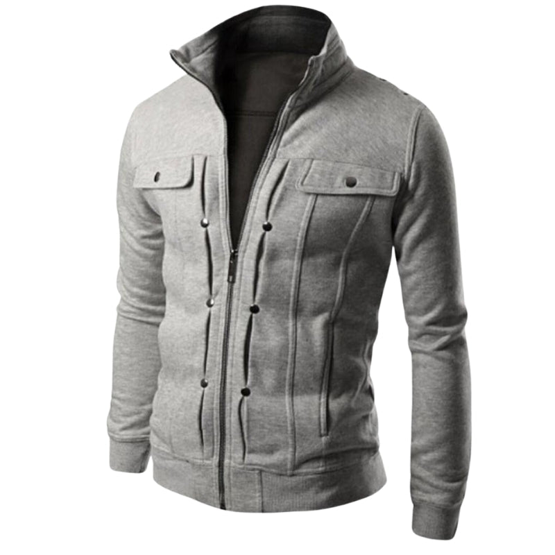 Veste Hiver Col Zippé Longues Manches