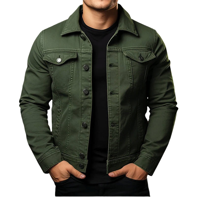 Veste en cuir avec col élégant pour homme