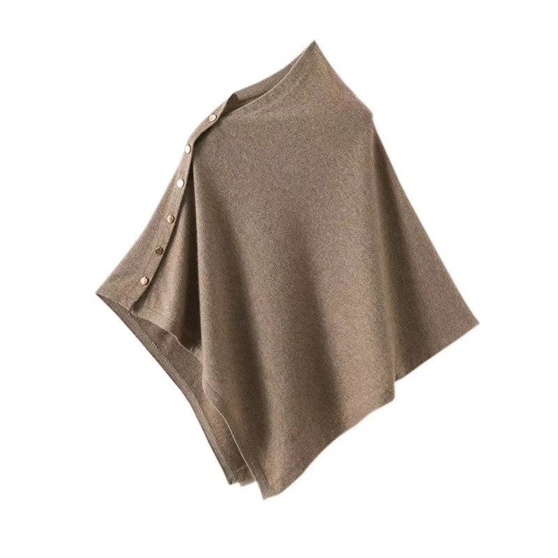 Poncho Femme Chic – Écharpe en Foulard Doux avec Boutons - LuxeStyle