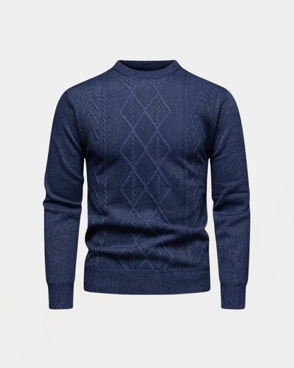 Pull Homme Laine Marine à Motif Texturé