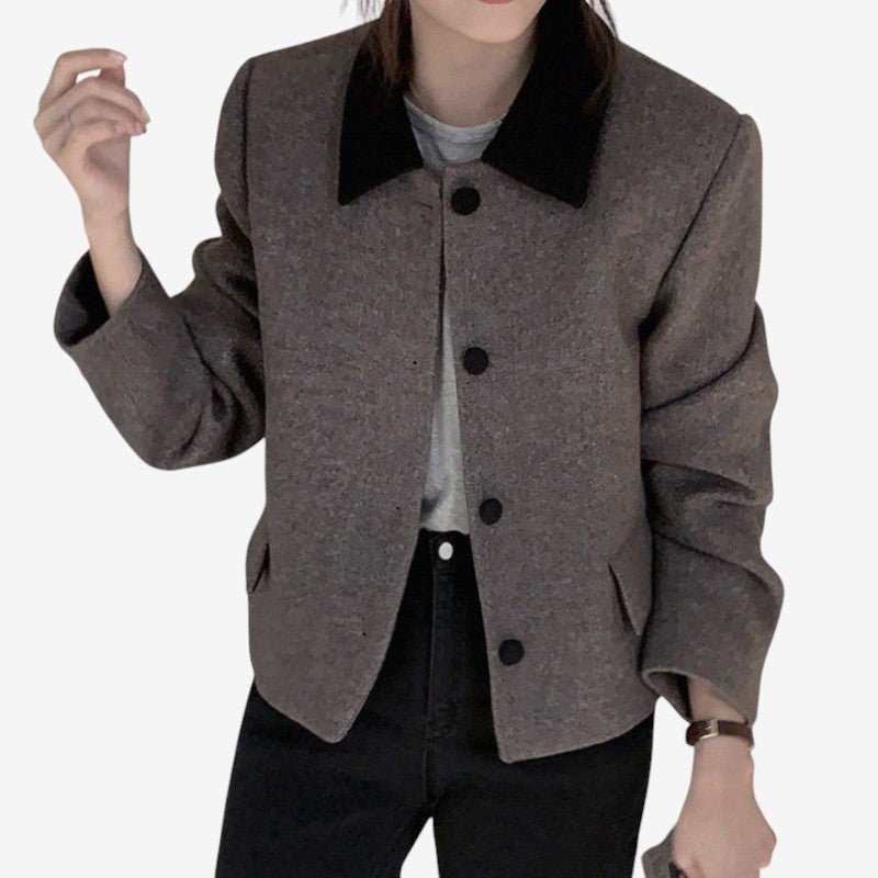 Manteau Femme Élégant à Col Rabattu - LuxeStyle