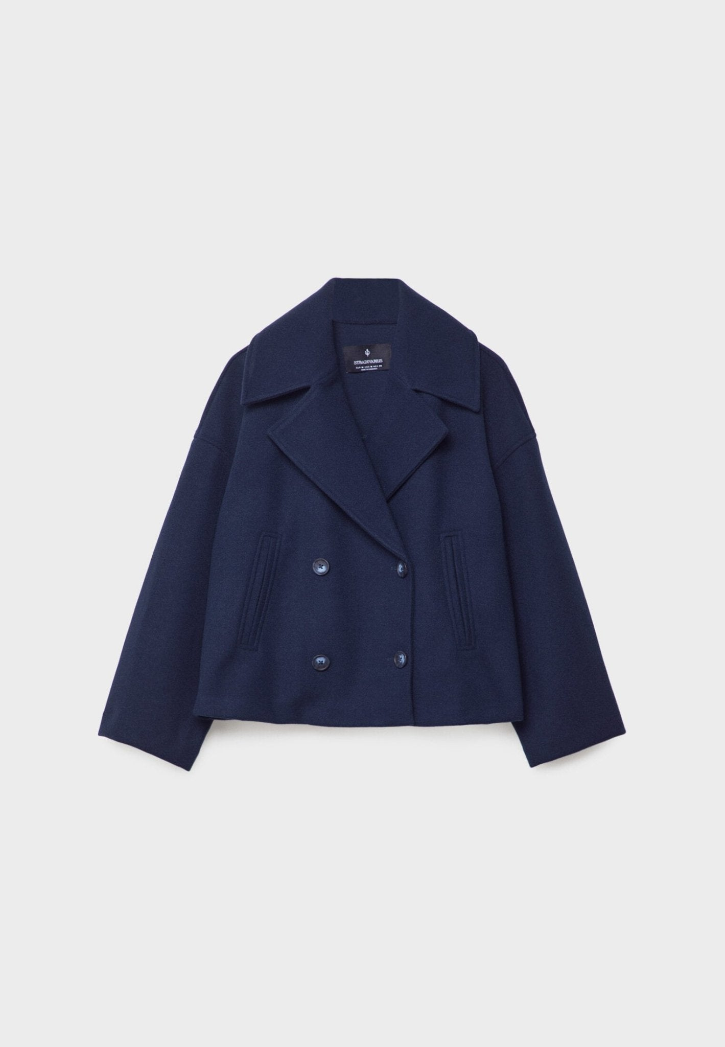 Veste Femme Élégante Tailleur Cintrée avec Col Pointu et Double Boutons