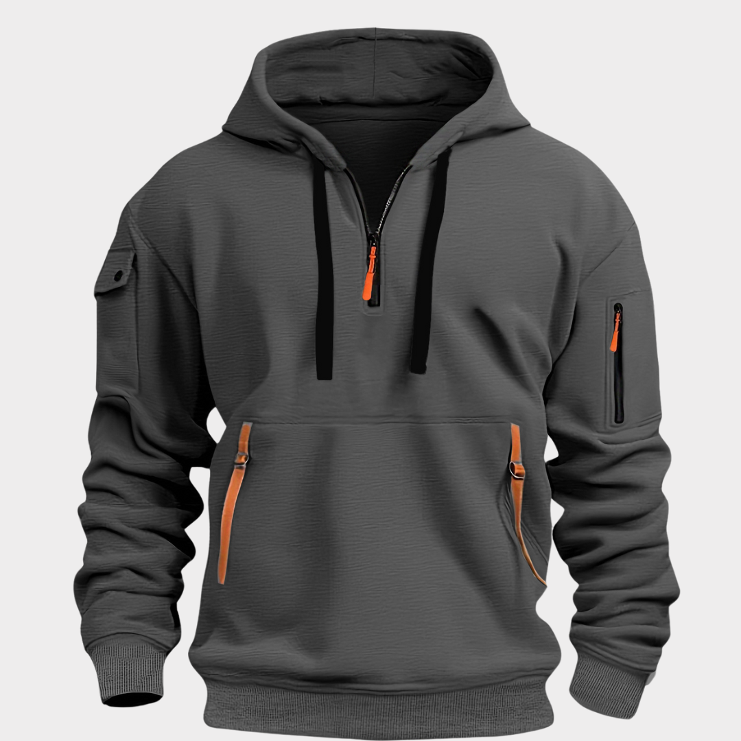 Sweat Gris Oversize à Manches Longues