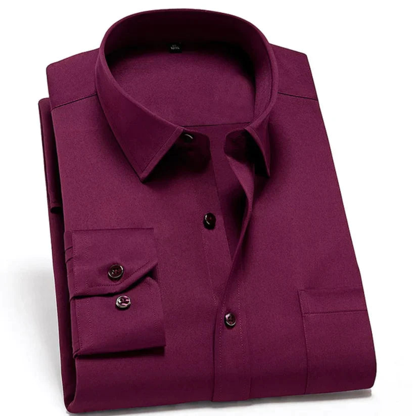 Chemise Dressée à Manches Longues avec Col Élégant