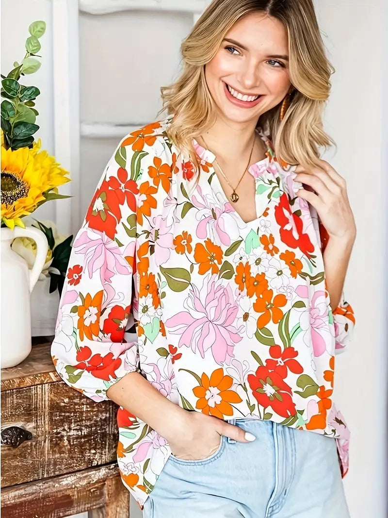 Chemisier Floral Élégant Femme
