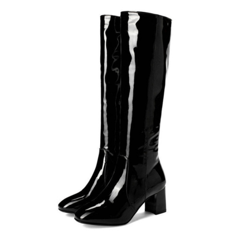 Bottes Cuir Brillant Féminines