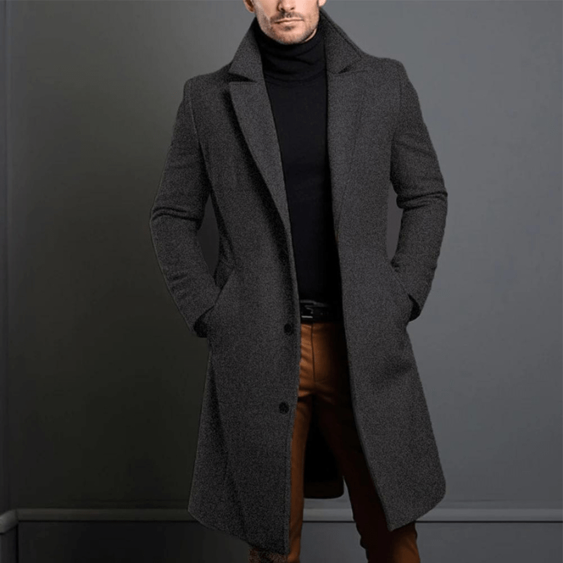 Manteau Homme Hiver Élégant - Veste Longue Isolée et Chaude Style Classique
