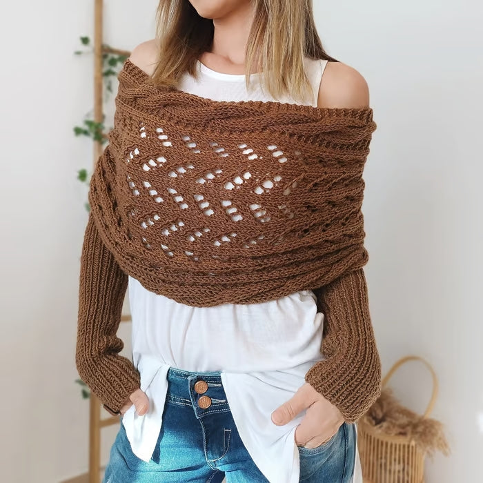 Écharpe Tricotée Femme Gris Clair