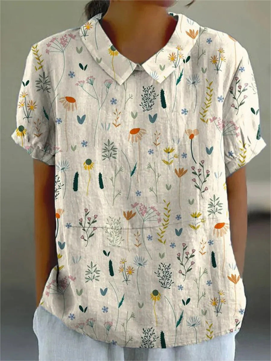 Blouse Été Femme – Chemisier Floral Doux et Décontracté - LuxeStyle