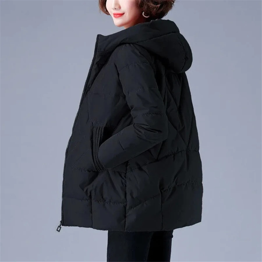 Veste Douillette Col Rond Côtelée pour Femme Automne-Hiver