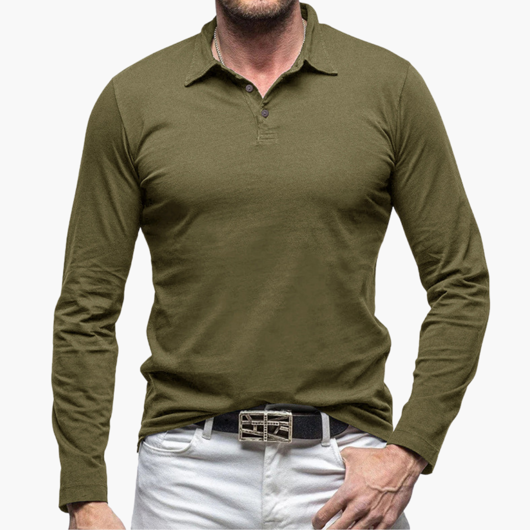 Polo Homme Élégant à Manches Longues